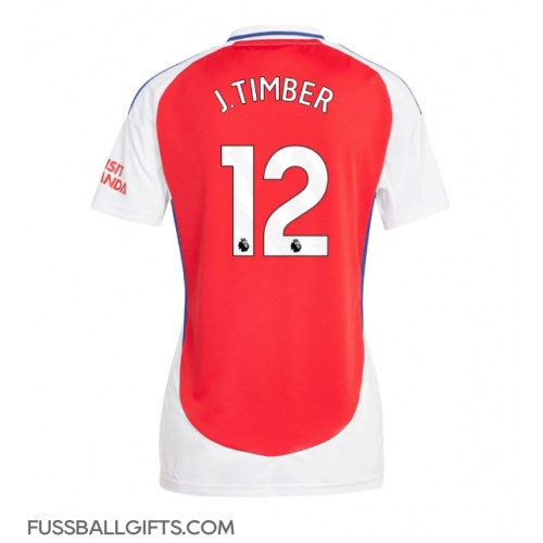 Arsenal Jurrien Timber #12 Fußballbekleidung Heimtrikot Damen 2024-25 Kurzarm